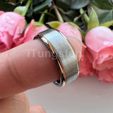 Terrific Stepped Brushed Finish 8mm Tungsten Comfort Fit Wedding Rings For Women Men - Classic Jewelry
