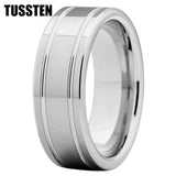 Excellent Grooved Polished Finish 8MM Trendy Gift Jewelry Men and Women Tungsten Engagement Rings Bands