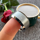 Beveled Edges Matte Finish Gold/Black Tone 10mm Tungsten Carbide Rings for Men Women Fashion Engagement Wedding Band