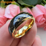 Polished Shiny Domed Sandblast Foil Inlay 8mm Tungsten Carbide Comfort Fit Wedding Bands Men/Women Fashion Jewelry