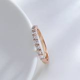 Sparkling AAA Cubic Zircon Diamonds Slim Filled 14K Filled Rose Gold Fashion Stackable Party Jewelry Rings for Women