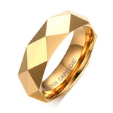 Super Rhombic Section Gold, Silver, Rose Gold Color High Polished 6mm Men Women Tungsten Carbide Ring Wedding Bands