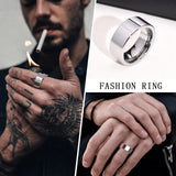 Classic Plain Thickness of 2mm Finger Band 8mm Tungsten Carbide Wedding Bands for Men - Engagement Promise Jewelry