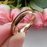 Domed Polished Trendy 4mm 6mm 8mm Koa Wood Ring Tungsten Comfort Fit Wedding Band For Men Women Jewelry