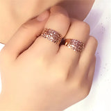 Superb Filled 14K Rose Gold New Vintage Hollow Wide Version Wedding Rings for Couples - Luxury Jewelry