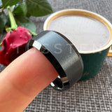 Beveled Edges Matte Finish Gold/Black Tone 10mm Tungsten Carbide Rings for Men Women Fashion Engagement Wedding Band