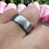 Superb Blue Domed Brushed 6mm 8mm  Tungsten Carbide Ring for Men and Women Comfort Fit Engagement Wedding Band