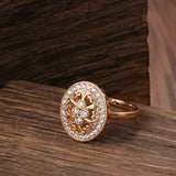 Luxury Vintage Texture Design AAA Zircon Diamonds Women's Rings Filled 14K Rose Gold Elegant Party Jewelry