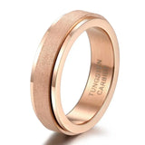 Charming Rose Gold  and Blue Color Tungsten Rainbow Pride Trendy Colorful Rings - Couples Wedding Engagement Rings