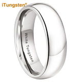 Shiny Polished White Tungsten Couple Ring 2/3/4/5/6/7/8/10mm Nice Comfort Fit Engagement Wedding Bands for Men Women