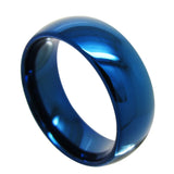 Fashion Domed Polished Finish 8mm Tungsten Carbide Blue Comfort Fit Wedding Bands For Men Women, Engagment Rings