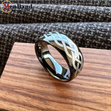 Laser Carving Celtic Knot Pattern Dome Polished 6/8mm Men and Women Wedding Tungsten Comfortable Fit Ring