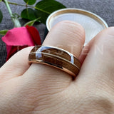 Whisky Barrel Oak Wood Guitar String Inlay 8mm Men, Women Tungsten Carbide Rings - Bridegroom Trendy Wedding Bands