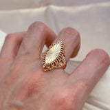 Awesome Hollow Textured New Gothic Personality Embossed 14K Rolled Rose Gold Rings for Women  Jewelry Wedding Party