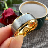 Classic Stepped Beveled Great Workmanship Big 10MM Mens Tungsten Wedding Bands Ideal  Fathers' Day Gift Jewelry