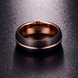 New Cool Charming Rose Gold Color 8mm Tungsten Carbide Rings - Men's Fashion Jewelry Wedding Band