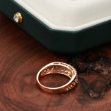 Classic Luxury Filled 14K Rose Gold Full Inlay AAA Zircon Diamonds Hollow Geometric Square Rings Jewelry Rings