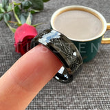 High Quality Beveled Polished Finish 8MM Black Meteorite Rings Men and Women Tungsten Gold Comfort Fit Wedding Band