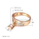 Exquisite Classic Lock Pendant Double Layer Rolled 14K Rose Gold AAA Zircon Diamonds Fashion Jewelry Rings