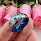 Superb 6mm 8mm Cool Pattern Domed Finish Engraved Fashion Men Women Tungsten Engagement Wedding Comfort Fit Band