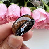 Cool Whiskey Barrel Oak Wood Domed Polished 8mm Tungsten Comfort Fit Engagement Wedding Band for Men Women