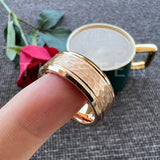 Fabulous Black/Gold/Rose/Original Color 8MM Men Women Comfort Fit Hammer Ring Tungsten Wedding Band