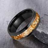 Outstanding Inlaid Gold colored crystal stone 4/6/8MM Men's and Women's Comfortable Fit Wedding Tungsten Ring