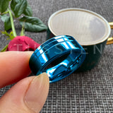 Beautiful 2 Grooves Finish Great Workmanship 8MM Men Women Flat Comfort Fit Wedding Band Tungsten Finger Rings