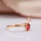 Golden Romantic Pink Filled 14K Rose Gold AAA Zircon Crystals Simple Slim Rings For Women Luxury Jewelry Gift