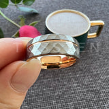 Superb Hammered Offset Groove 8MM Tungsten Carbide Fashion Jewelry for Men and Women Comfort Fit Wedding Bands