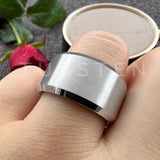 Super Beveled Edges Matte Finish Gold 10/12MM Tungsten Carbide Rings for Men Women, Fashion Engagement Wedding Bands