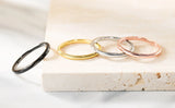 Polished Black Gold Rose Gold Silver Color Matt Fashion Tungsten 2mm Thin rings for Female Rings for Daily Use