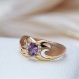 Luxury Purple Oval Filled 14K Rose Gold AAA Zircon Crystals Rings For Women, Bridal Fine Jewelry Trendy Rings
