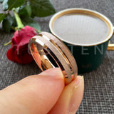 Sandblasted Finish 14K Gold Plated  6/8MM Tungsten Comfort Fit Ring for Men Women - Fashion Engagement Wedding Band