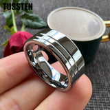 Beautiful 2 Grooves Finish Great Workmanship 8MM Men Women Flat Comfort Fit Wedding Band Tungsten Finger Rings