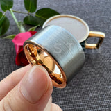 Admirable Flat Brushed Rose-Gold-Color12MM Tungsten Carbide Rings for Men Women Fashion Engagement Wedding Bands