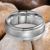 Tungsten Blank Core 3/4MM Groove Stepped Polished 10MM  Comfort Fit Rings and Wedding Bands for Men and Women