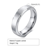 High Quality Anti Scratch 5mm Classic Tungsten Rings for Men - Simple Classic Male Bridegroom Wedding Bands,