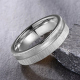 Customized Inlay, 1.5mm Offset Groove Pipe Cut Matte 6MM Gold/Silver Tone Tungsten Blank Core Comfort Fit Rings