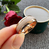 Super Sandblasted Gold 6/8MM Tungsten Ring for Men and Women Fashion Comfortable Fit Engagement Wedding Band
