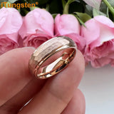 Marvelous Domed Stepped Edges 6mm 8mm Tungsten Hammer Comfort Fit Engagement Wedding Band Men, Women Trendy Jewelry