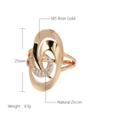 Luxury Spiral Big Size Rolled 14K Rose Gold AAA Zircon Diamonds Micro Wax Inlay Party Wedding Rings Fashion Jewelry