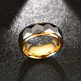 Luxury New Fashion 8mm High Quality Tungsten Steel Geometric Rings For Men Wedding Engagement Bands