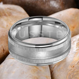 Tungsten Blank Core 3/4MM Groove Stepped Polished 10MM  Comfort Fit Rings and Wedding Bands for Men and Women
