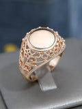 New Arrival Classic Supe Glossy Round Ring For Women in Filled 14K Rose Gold Retro Ethnic Jewelry