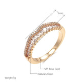 Luxury AAA+ Zircon Diamonds Full Paved Rings For Women 14K Filled Rose Gold Vintage Daily Quality Jewelry