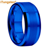 Popular Beveled Center Brushed and Polished 10mm Large Ring Men's Tungsten Engagement Comfortable Fit Ring