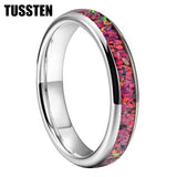 Charming Opal Ring Nice 4MM Color Women Tungsten Comfort Fit Engagement Wedding Bands Trendy Jewelry