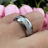 Awesome Meteorite Inlay 6mm 8mm Tungsten Carbide Ring for Men Women - Engagement Wedding Band Fashion Jewelry