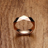 Super Rhombic Section Gold, Silver, Rose Gold Color High Polished 6mm Men Women Tungsten Carbide Ring Wedding Bands